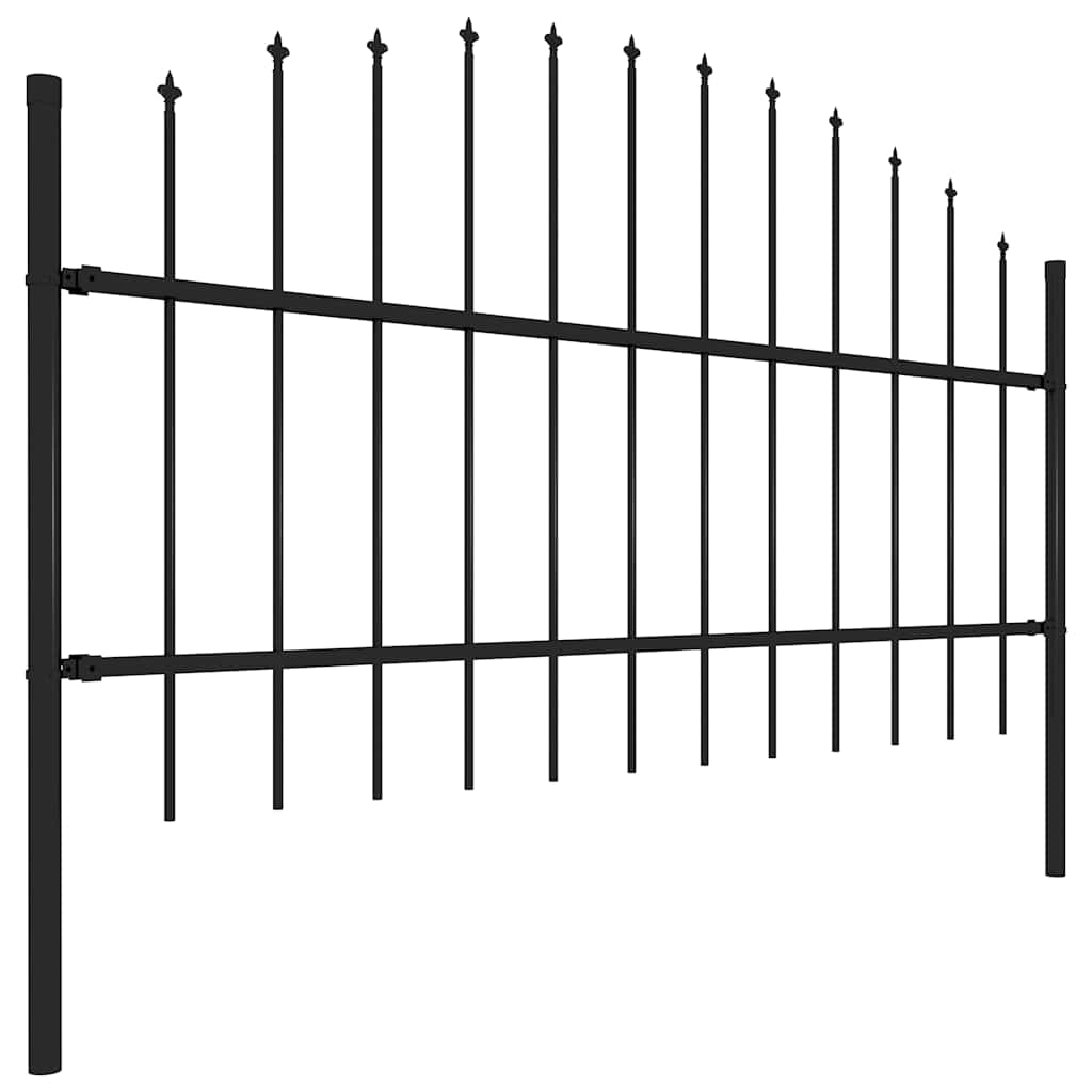 Vidaxl Gartenzaun mit Speerendop (0,75-1) x1,7 M Stahlschwarz