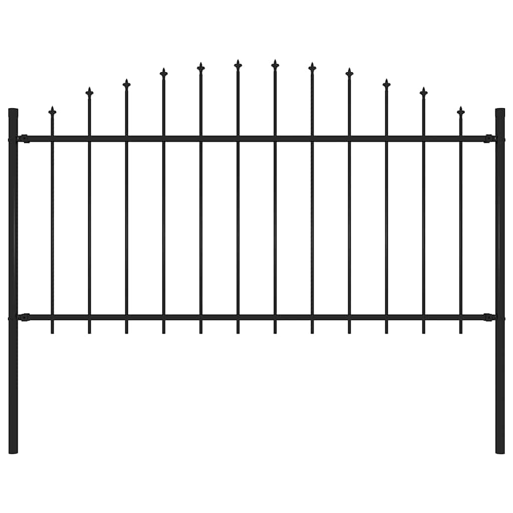 Vidaxl Gartenzaun mit Speerentop (1,25-1,5) x1,7 m Stahlschwarz