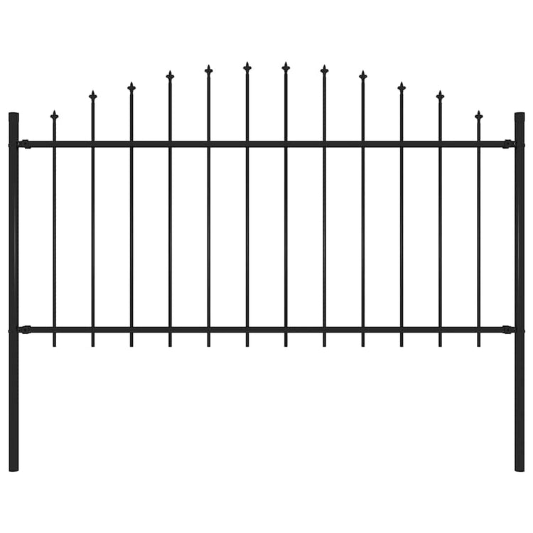 Vidaxl Gartenzaun mit Speerentop (1,25-1,5) x1,7 m Stahlschwarz
