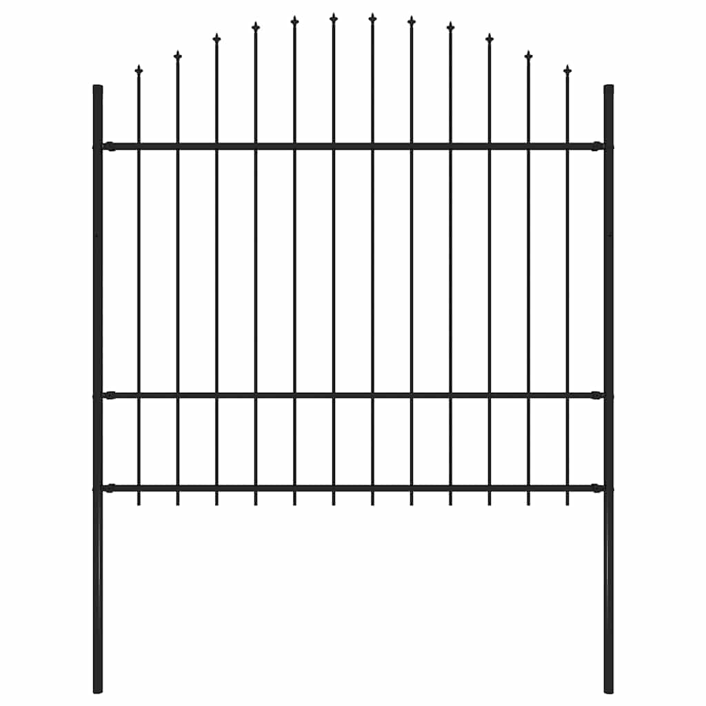 Vidaxl Gartenzaun mit Speerentop (1,5-1,75) x1,7 M Stahlschwarz