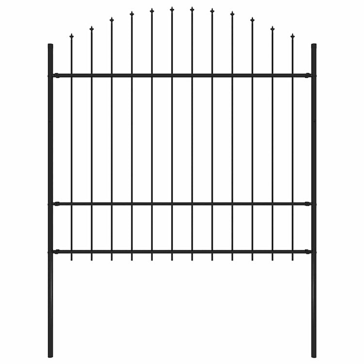 Vidaxl Gartenzaun mit Speerentop (1,5-1,75) x1,7 M Stahlschwarz