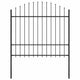 Vidaxl Gartenzaun mit Speerentop (1,5-1,75) x1,7 M Stahlschwarz