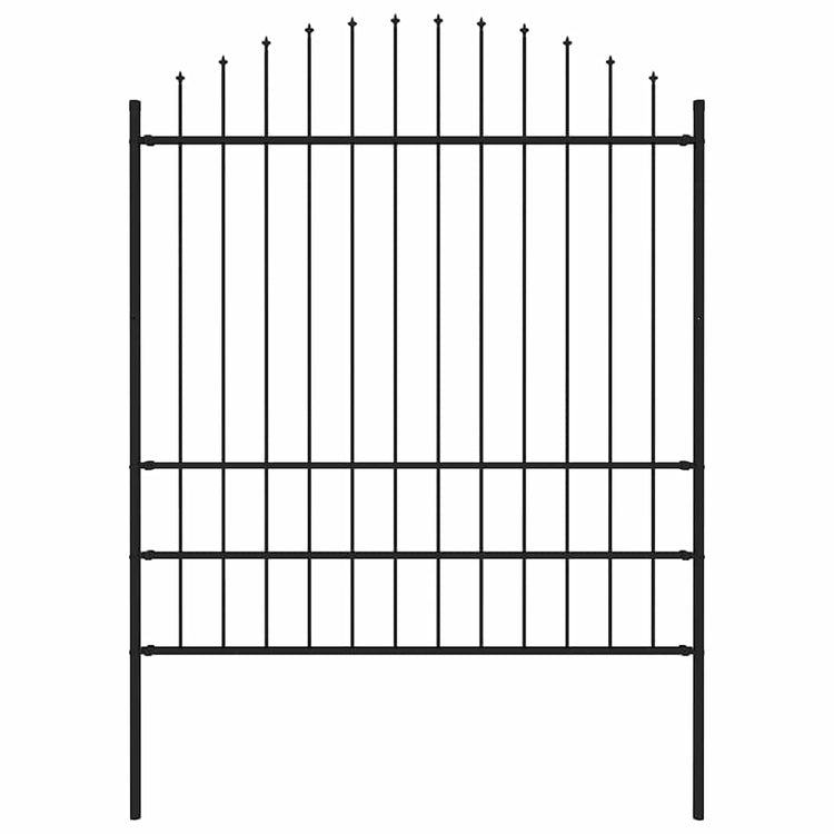 Vidaxl Gartenzaun mit Spears Top (1,75-2) x1,7 M Stahlschwarz
