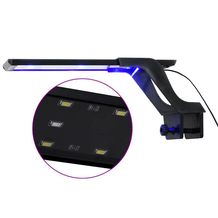 Vidaxl Aquariumlampe mit KlemmlED 25-45 cm blau und weiß