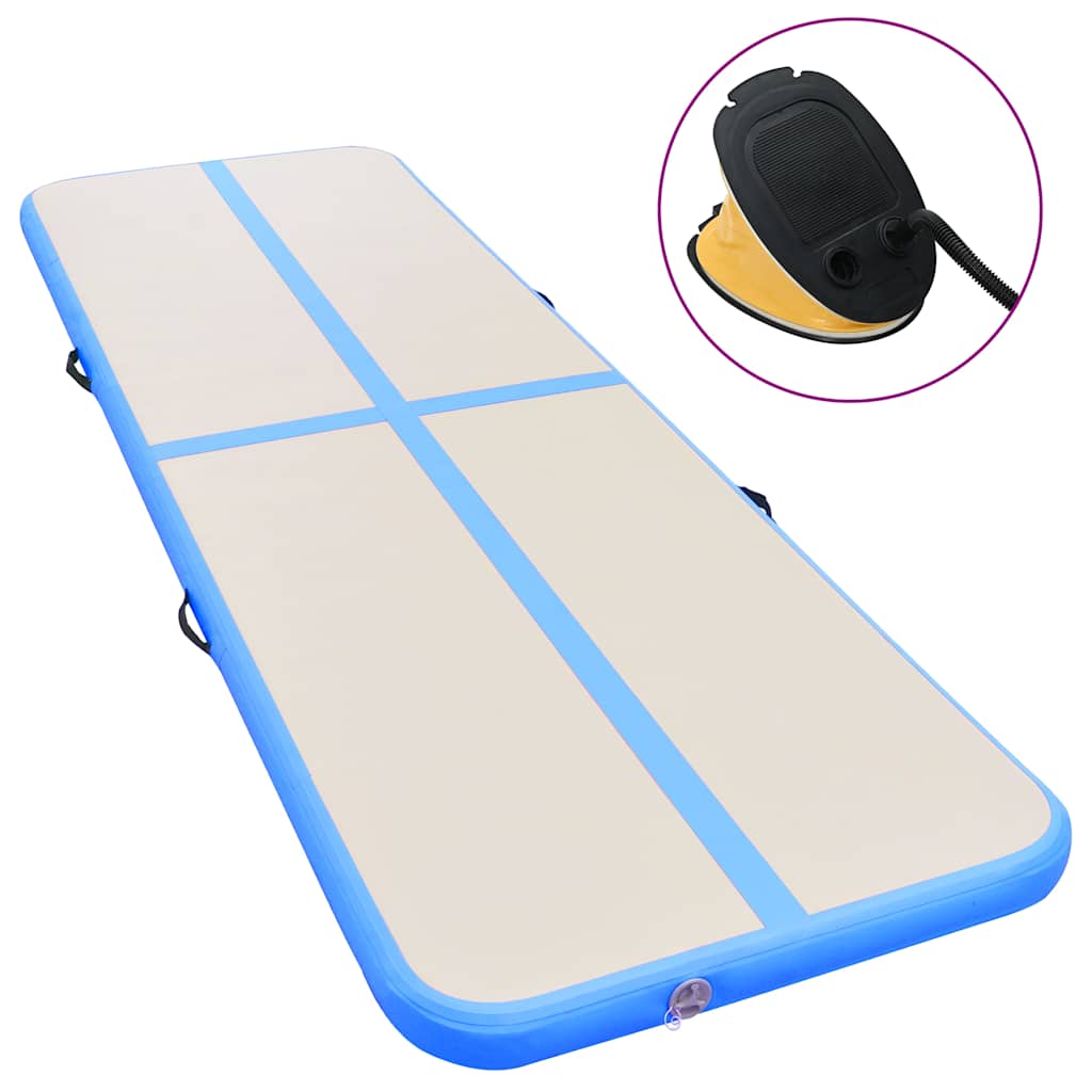 Vidaxl Gymnastics Matte mit Pumpen aufblasbar 500x100x10 cm PVC Blau