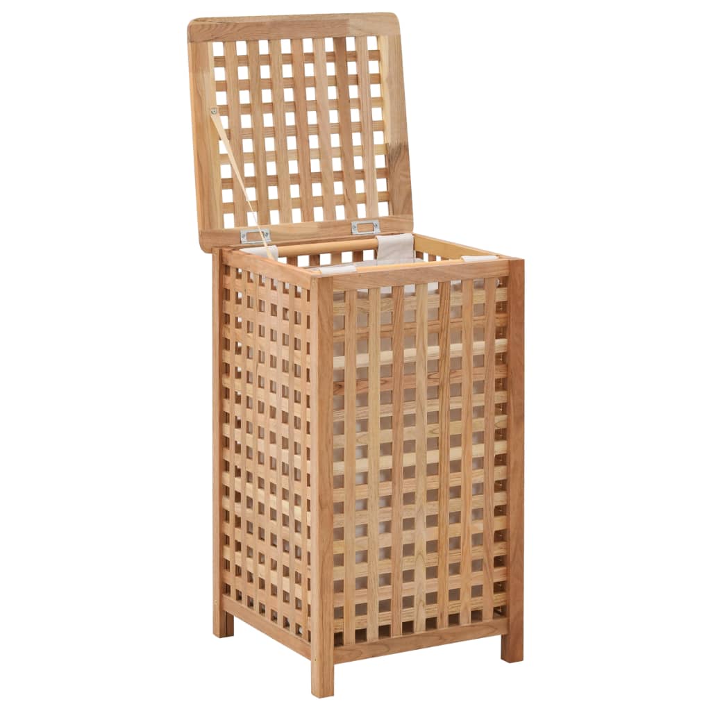 Vidaxl Waschkorb 39x39x65 cm Festes Walnussholz