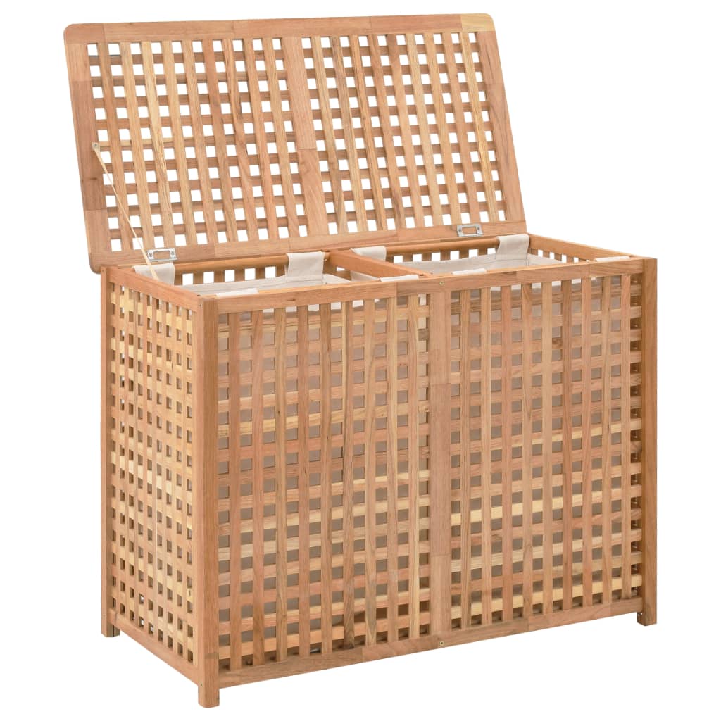 Vidaxl Waschkorb 87.5x46x67 Solid Walnussholz