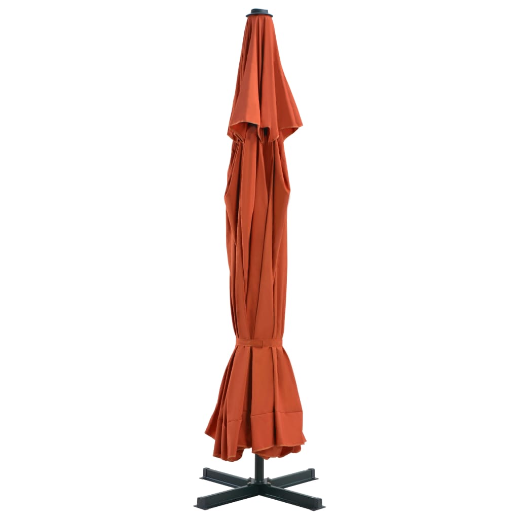 Vidaxl Parasol mit tragbarem Basis -Terrakotta hell