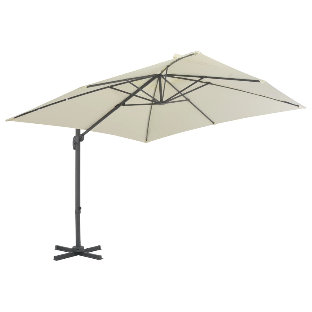 Vidaxl-Sonnenschirm mit tragbarem Sockel, sandfarben