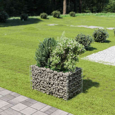 VIDAXL GABION PLANUNGSBOGKEHME 90x50x50 cm verzinkter Stahl erhöht
