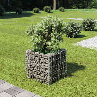 Vidaxl Gabion -Pflanzer erhöht 50 x 50 x 50 cm verzinkter Stahl
