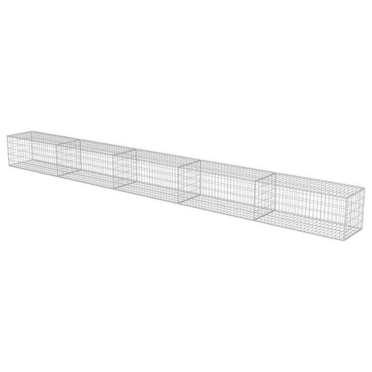 Vidaxl Schanskorf Wand mit Deckel 600x50x50 cm verzinkter Stahl