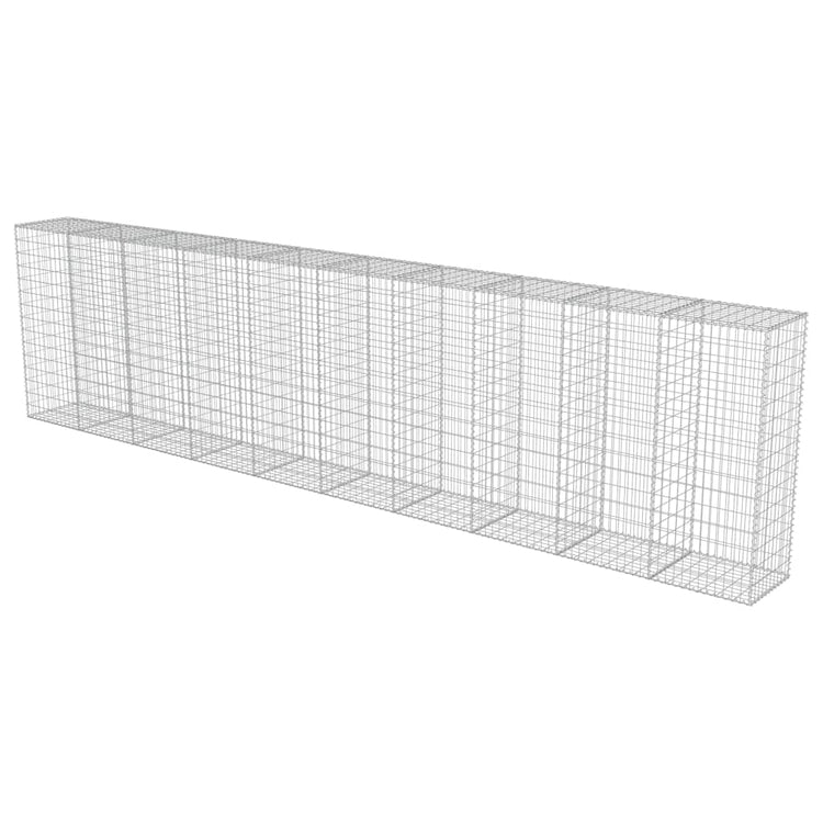 Vidaxl Schanskorf Wand mit Deckel 600x50x150 cm verzinkter Stahl