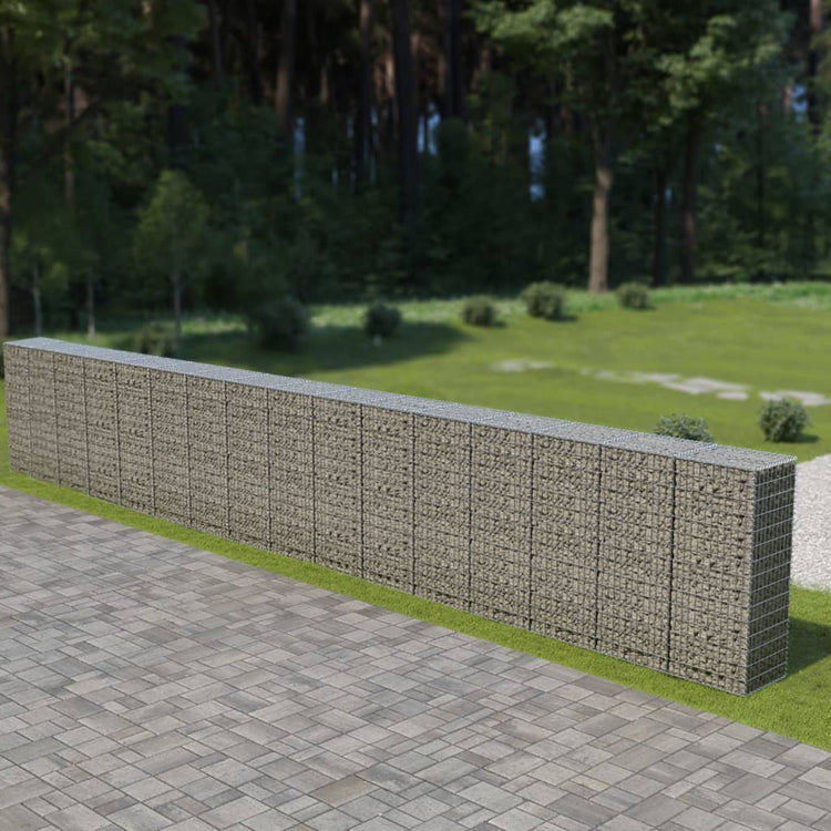 Vidaxl Schanskorf Wand mit Deckel 900x50x150 cm verzinkter Stahl