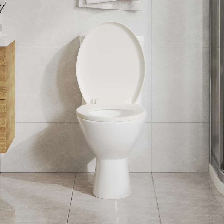 Vidaxl Toilettensitz Soft-Close mit Schnellveröffentlichungsdesign Weiß
