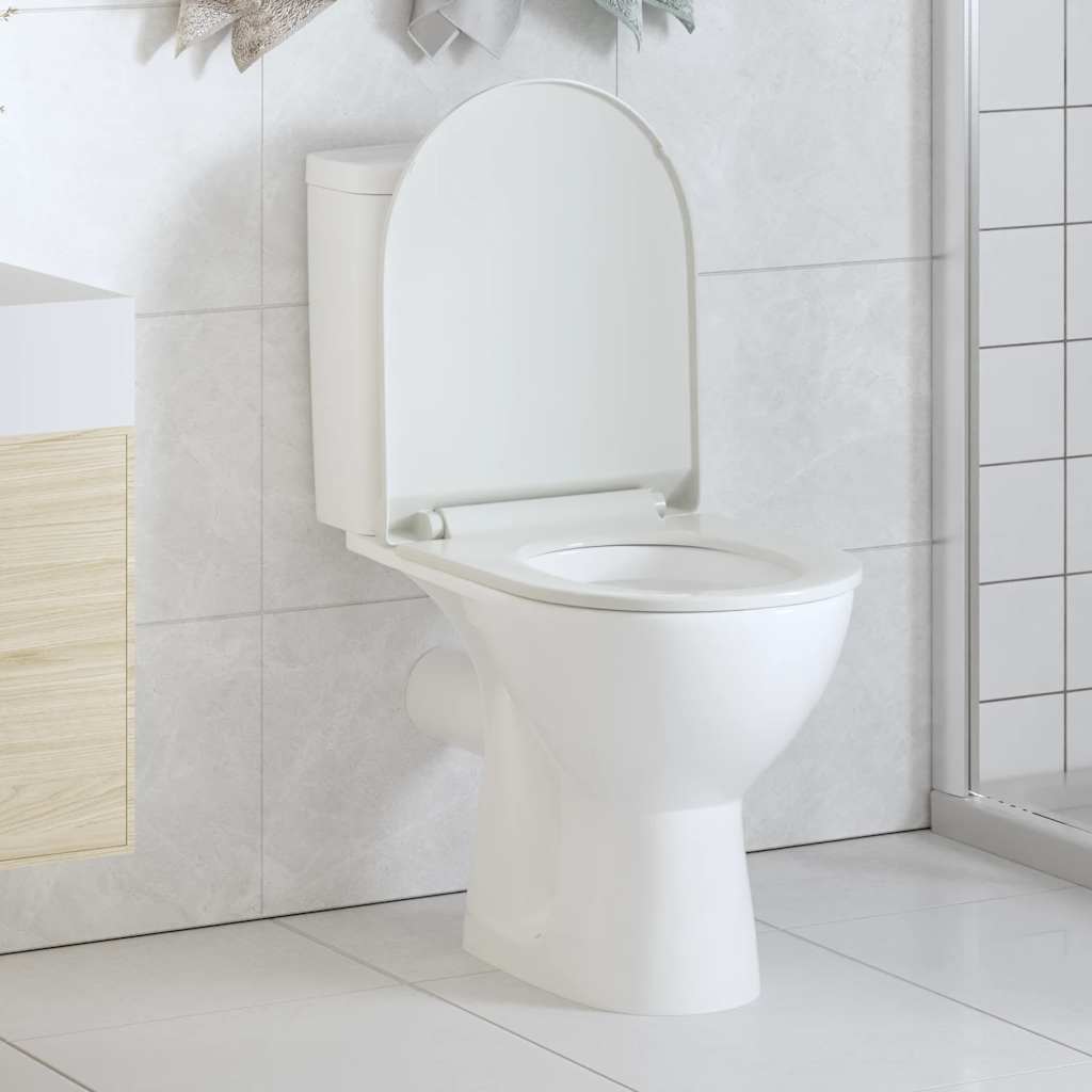 Vidaxl Toilettensitz Soft-Close mit Schnellveröffentlichungsdesign Weiß