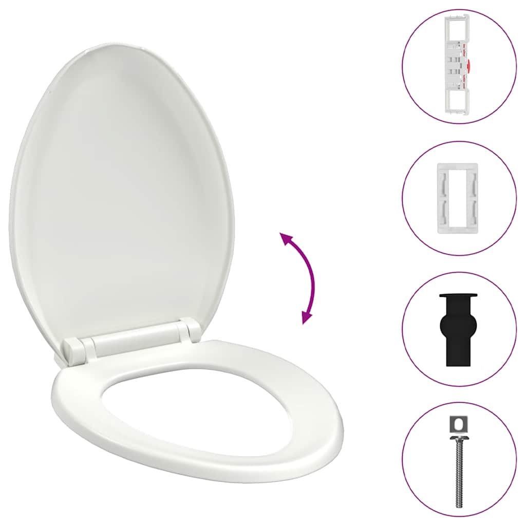 Vidaxl Toilettensitz Soft-Close mit Schnellveröffentlichungsdesign Weiß