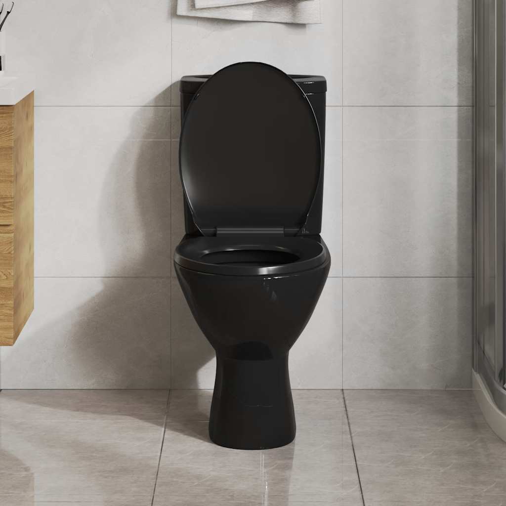 Vidaxl Toilettensitz Soft-Close-Close mit Schnellverkaufsdesign Schwarz