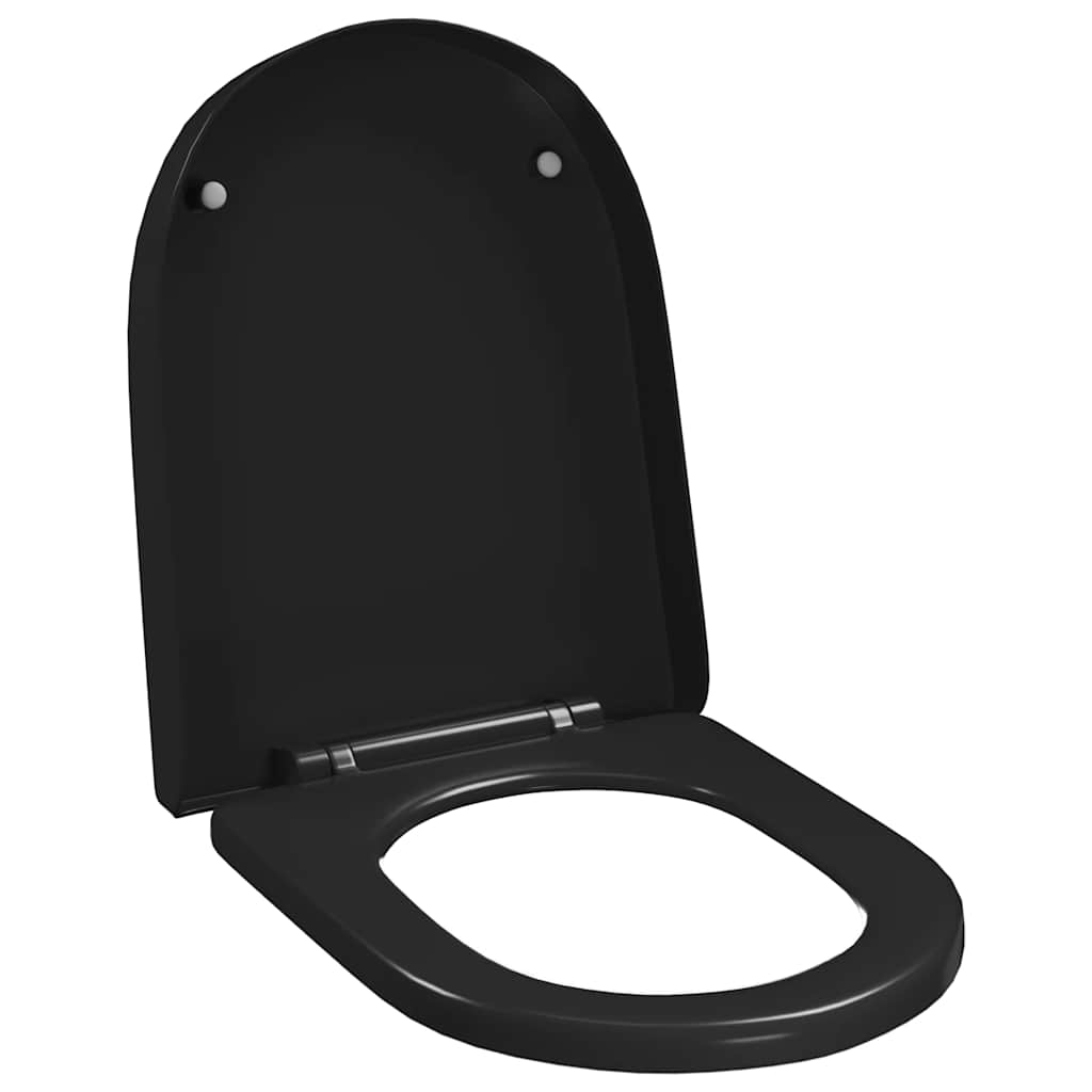 Vidaxl Toilettensitz Soft-Close-Close mit Schnellverkaufsdesign Schwarz