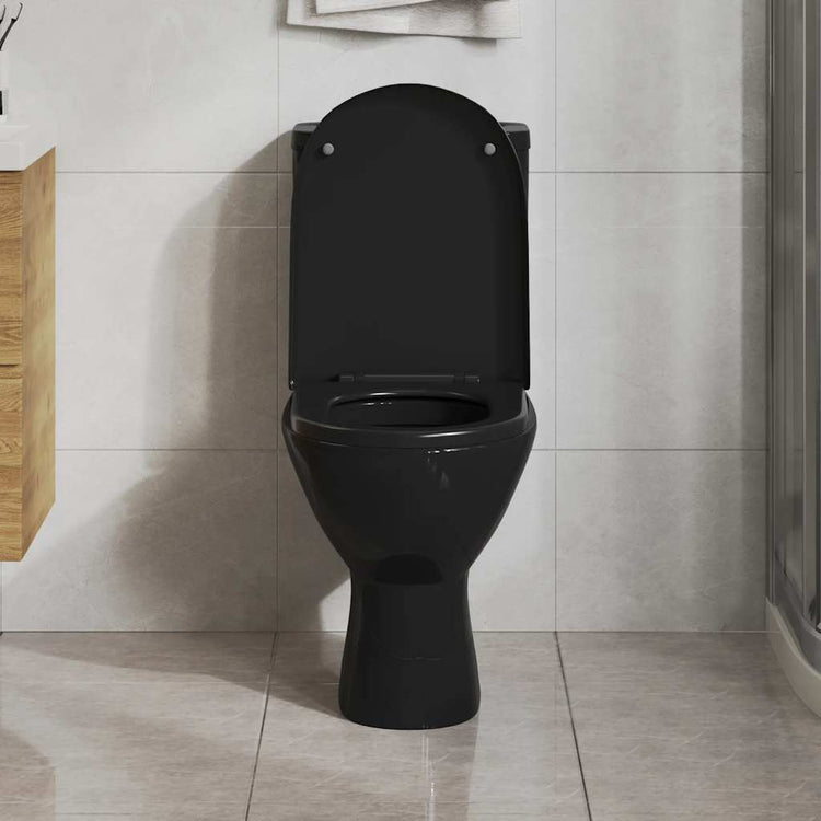 Vidaxl Toilettensitz Soft-Close-Close mit Schnellverkaufsdesign Schwarz
