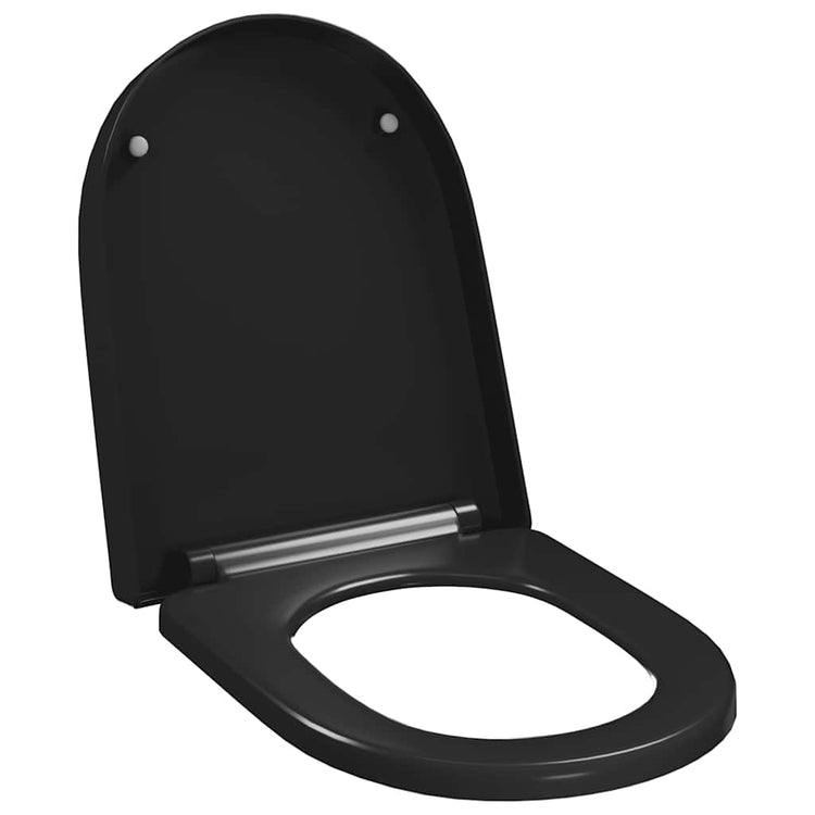 Vidaxl Toilettensitz Soft-Close-Close mit Schnellverkaufsdesign Schwarz