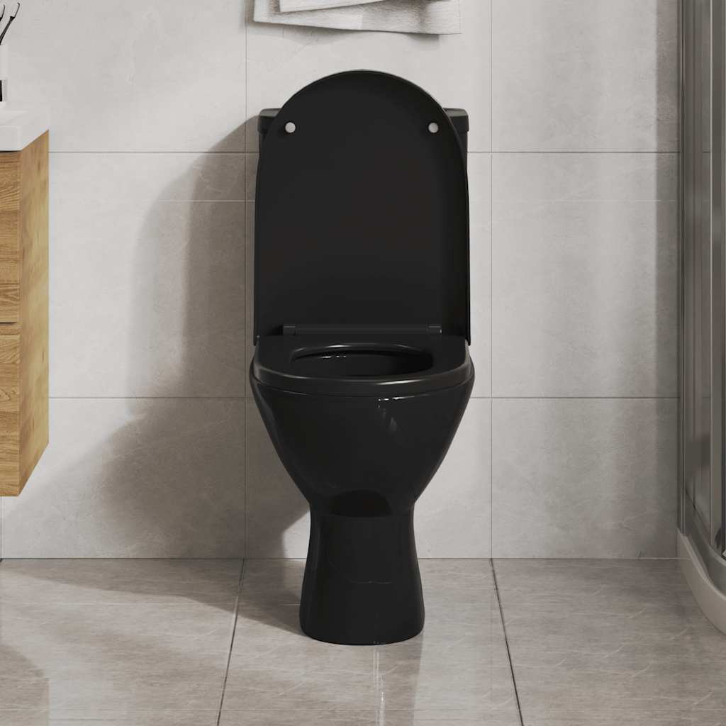 Vidaxl Toilettensitz Soft-Close-Close mit Schnellverkaufsdesign Schwarz