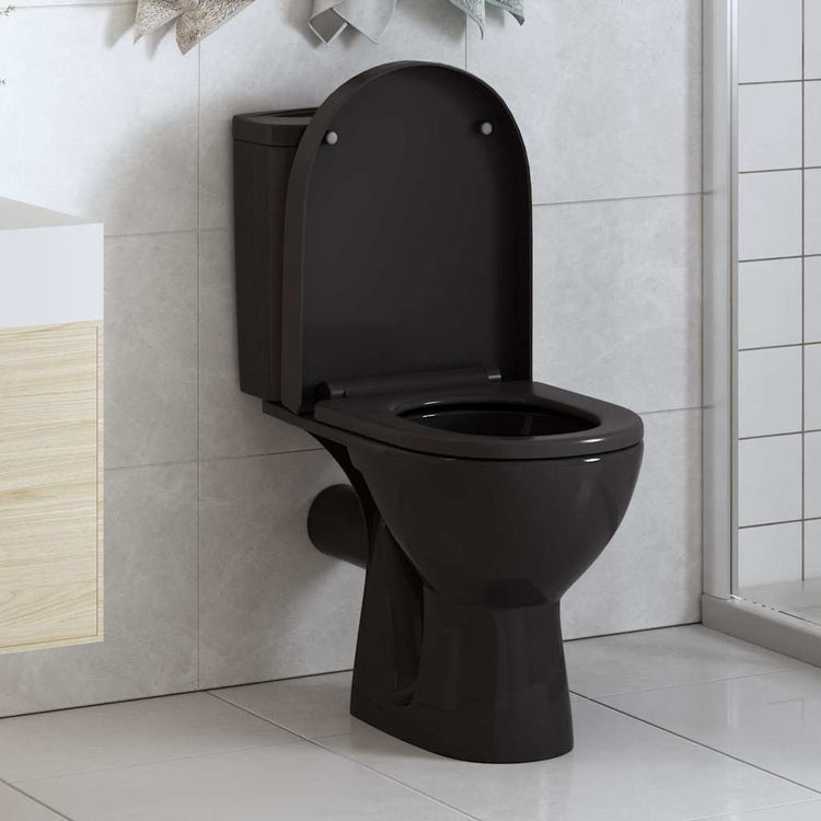 Vidaxl Toilettensitz Soft-Close-Close mit Schnellverkaufsdesign Schwarz