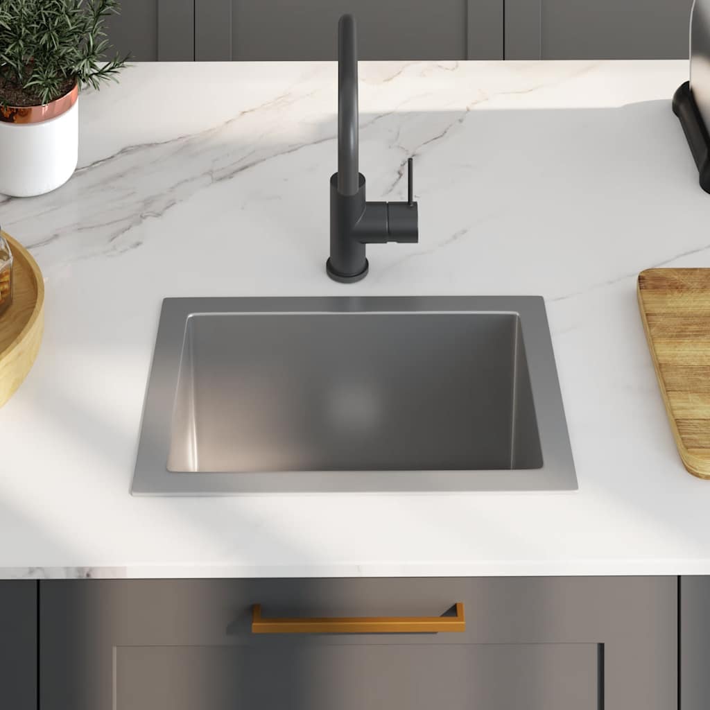 Vidaxl Sink handgefertigt Edelstahl