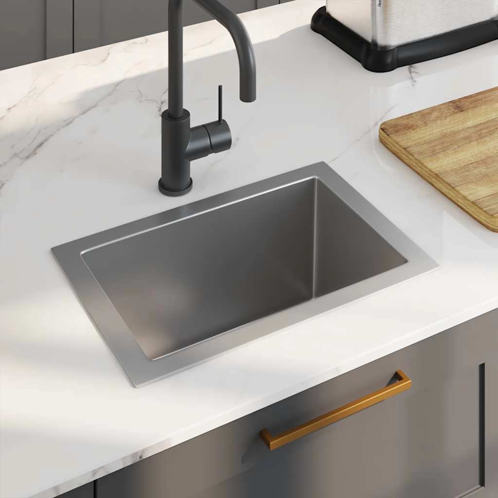 Vidaxl Sink handgefertigt Edelstahl