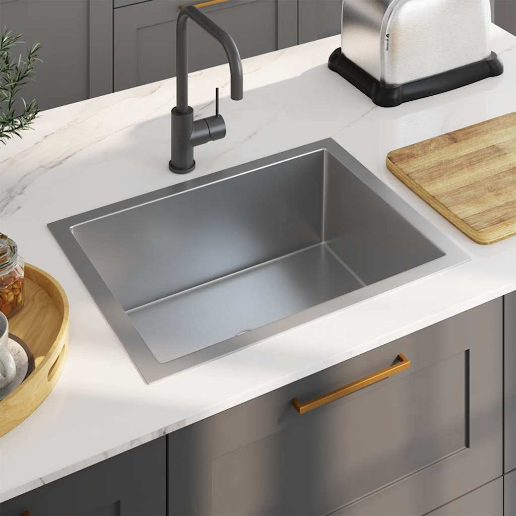 Vidaxl Sink handgefertigt Edelstahl