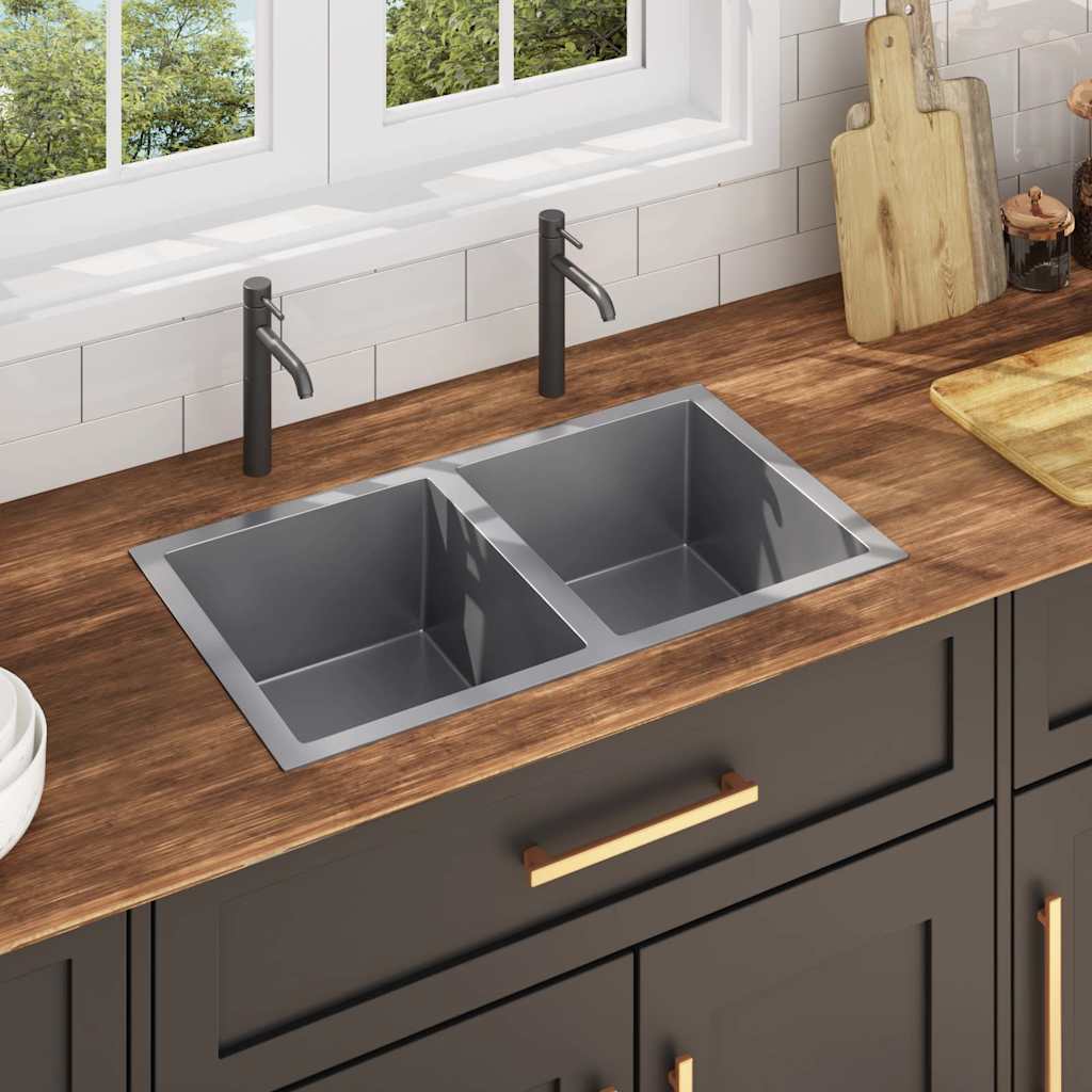 Vidaxl Sink handgefertigt Edelstahl