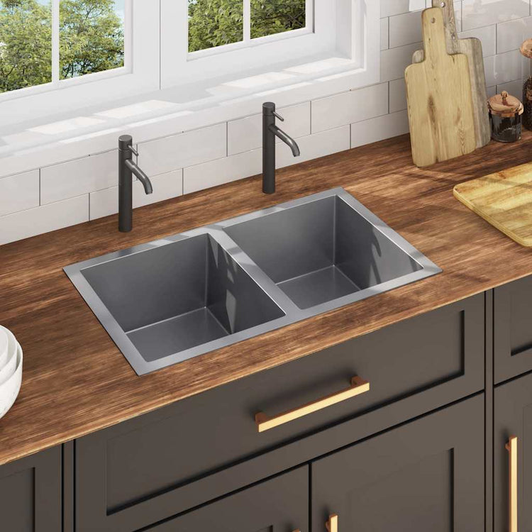 Vidaxl Sink handgefertigt Edelstahl