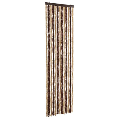 Vidaxl Fly Vorhang 56x185 cm Chenille Beige und hellbraun