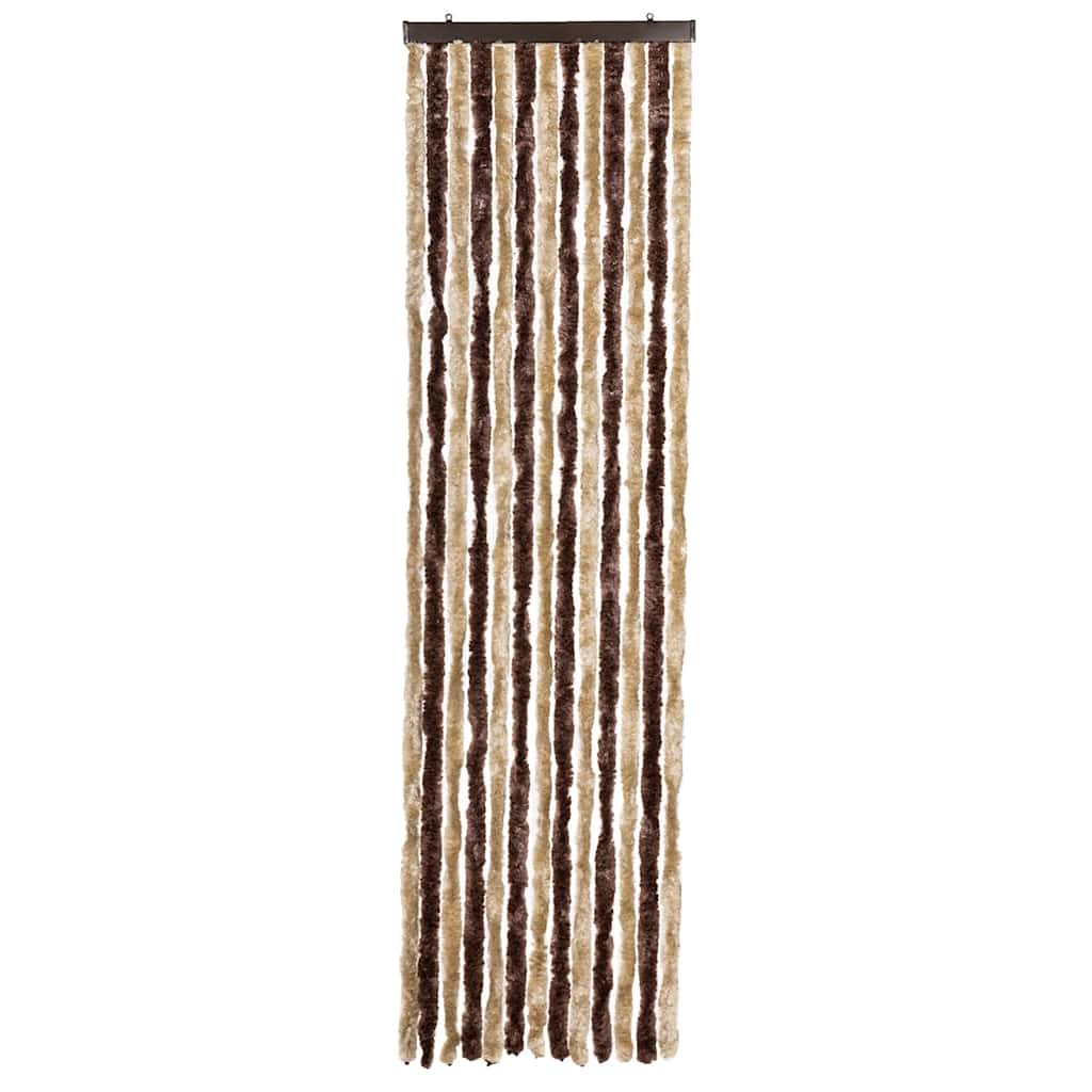 Vidaxl Fly Vorhang 56x185 cm Chenille Beige und hellbraun