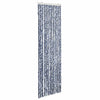 Vidaxl Fly Vorhang 56x185 cm Chenille Blau, Weiß und Silber