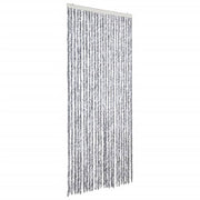 Vidaxl Fly Vorhang 100x220 cm Chenille weiß und grau - afbeelding 2