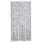 Vidaxl Fly Vorhang 100x220 cm Chenille weiß und grau - afbeelding 3