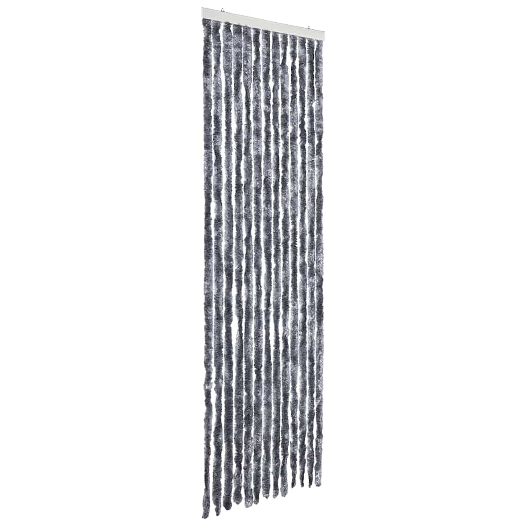 Vidaxl Fly Vorhang 56x185 cm Chenille Silberfarbe
