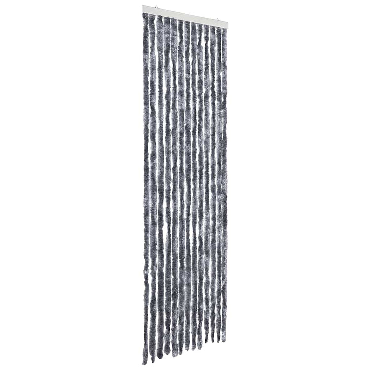 Vidaxl Fly Vorhang 56x185 cm Chenille Silberfarbe