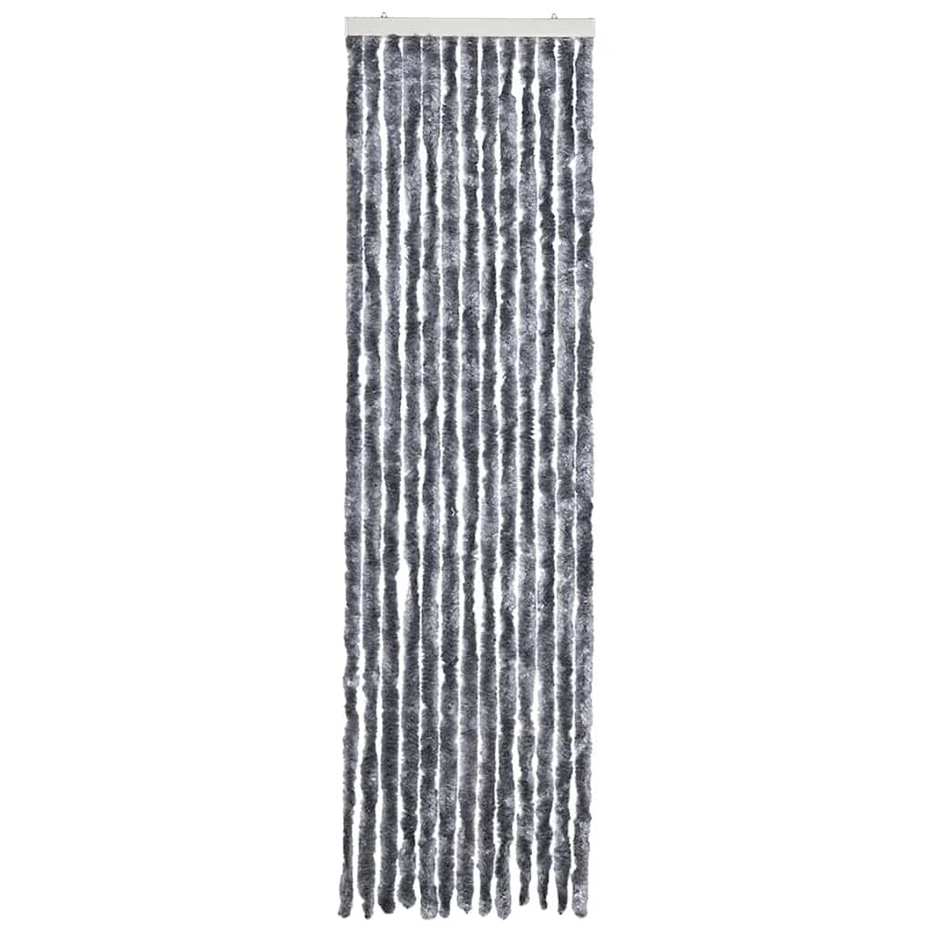Vidaxl Fly Vorhang 56x185 cm Chenille Silberfarbe