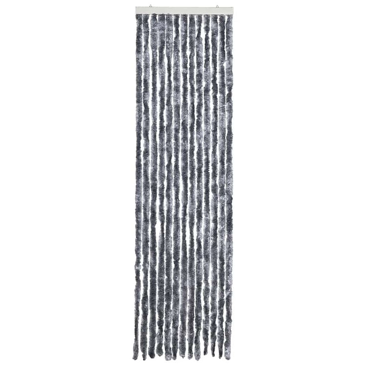 Vidaxl Fly Vorhang 56x185 cm Chenille Silberfarbe