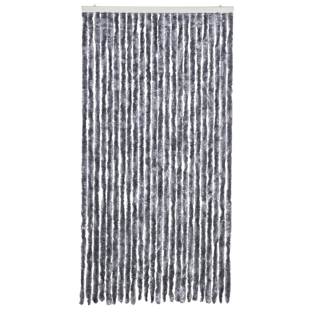 Vidaxl Fly Vorhang 100x220 cm Chenille Silberfarbe