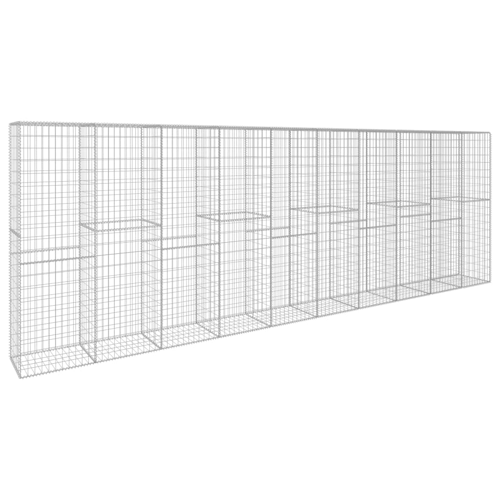 Vidaxl Schanskorf Wand mit Deckel 600x50x200 cm verzinkter Stahl