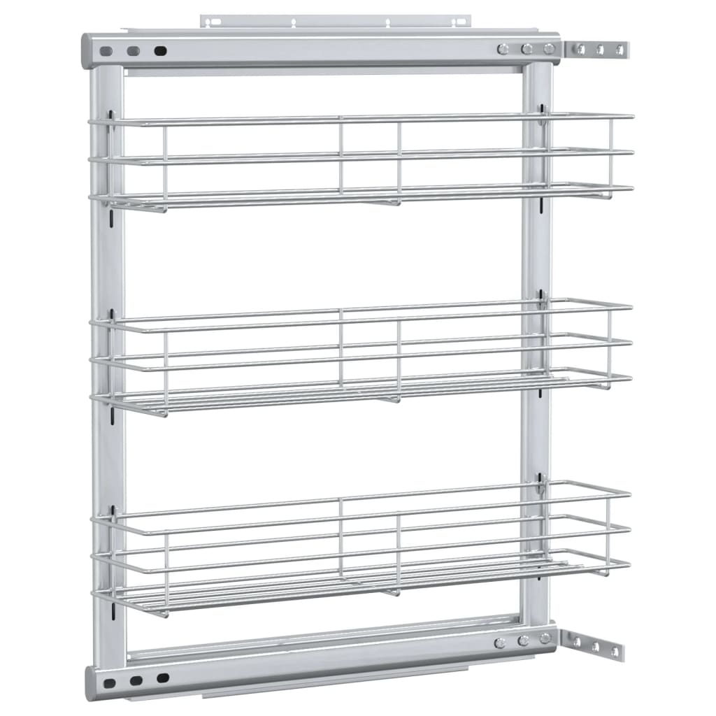 Vidaxl Drahtkorb ausziehbar 3-layer 47x15,5x55,5 cm Silberfarbe
