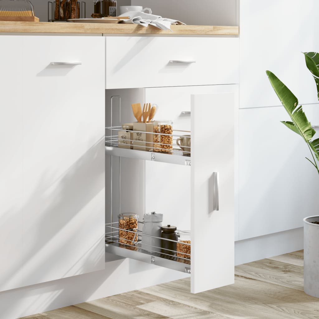 Vidaxl Drahtkorb Küche ausziehbar 2-layer 47x15x54.5 cm Silberfarbe