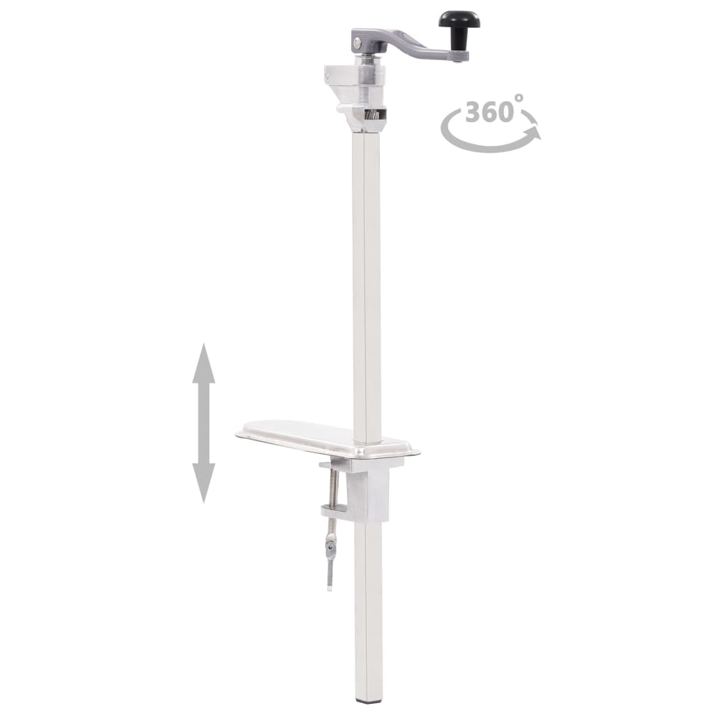 Vidaxl Blik Opener 70 cm Aluminium und Edelstahl Silber gefärbt