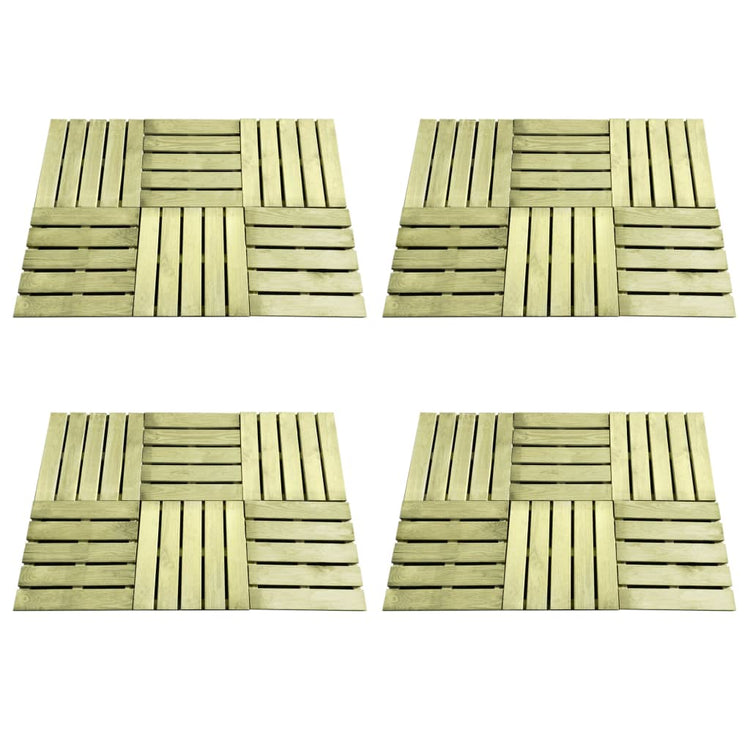 VIDAXL 24 ST Terrassenfliesen 50x50 cm Holz grün