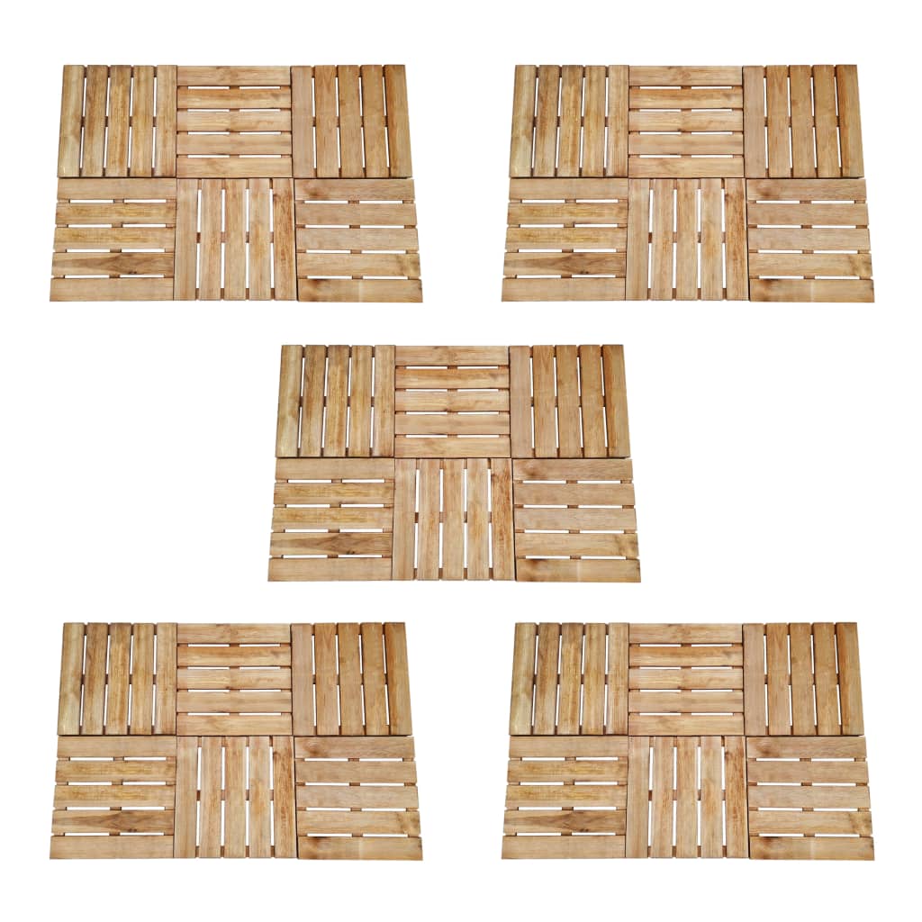 VIDAXL 30 ST Terrassenfliesen 50x50 cm Holzbraun