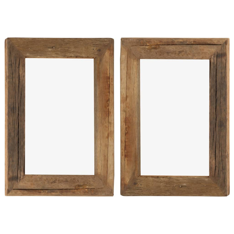 Vidaxl -Fotorahmen 2 PCs 30x40 cm Festes Recyclingholz und Glas