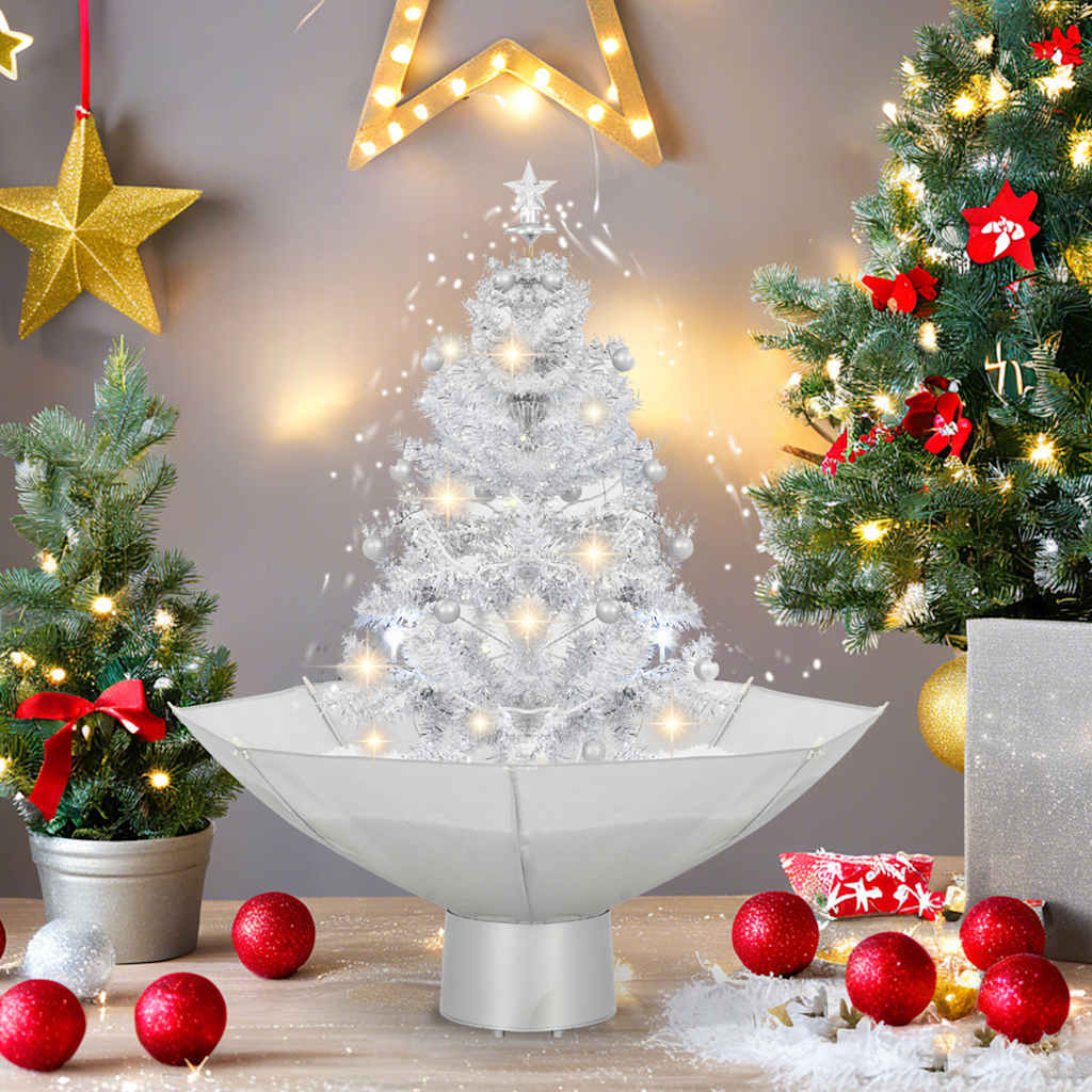 Vidaxl Weihnachtsbaum schneit mit Regenschirm 75 cm Weiß